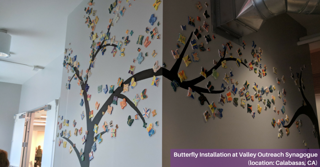 Butterfly installation by Valley Outreach Synagogue in Calabasas, CA